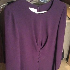 Long sleeve Warren petites eggplant dress